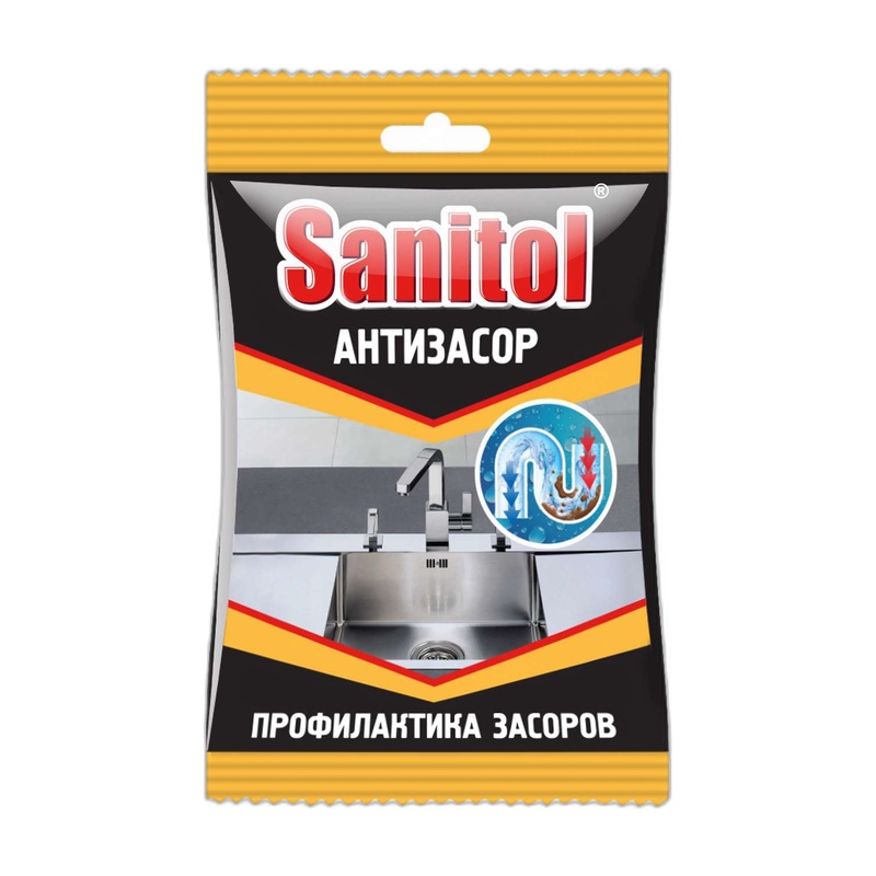 СРЕДСТВО ДЛЯ ЧИСТКИ ТРУБ SANITOL АНТИЗАСОР 90Г
