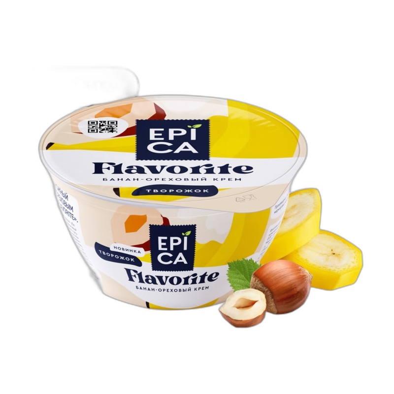 ТВОРОЖОК EPICA FLAVORITE БАНАН ОРЕХОВЫЙ КРЕМ 7,6% 130Г