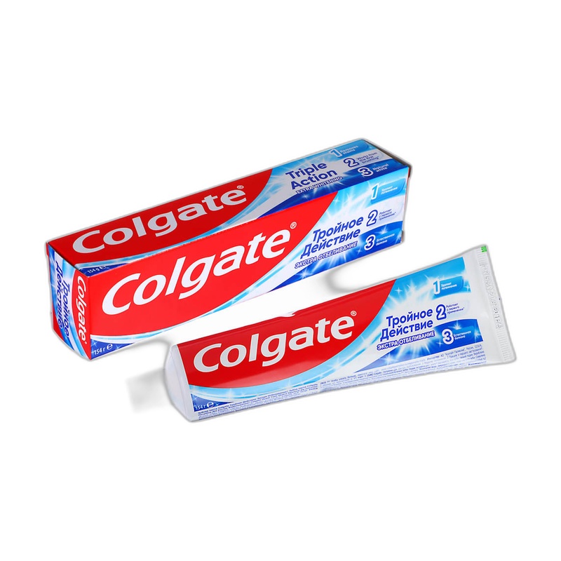 ПАСТА ЗУБНАЯ COLGATE ТРОЙНОЕ ДЕЙСТВИЕ ЭКСТРА ОТБЕЛИВАНИЕ 100МЛ