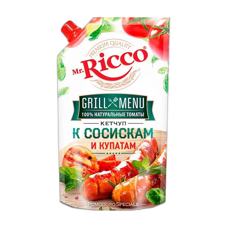 КЕТЧУП MR.RICCO GRILL MENU К СОСИСКАМ И КУПАТАМ 300Г Д/П