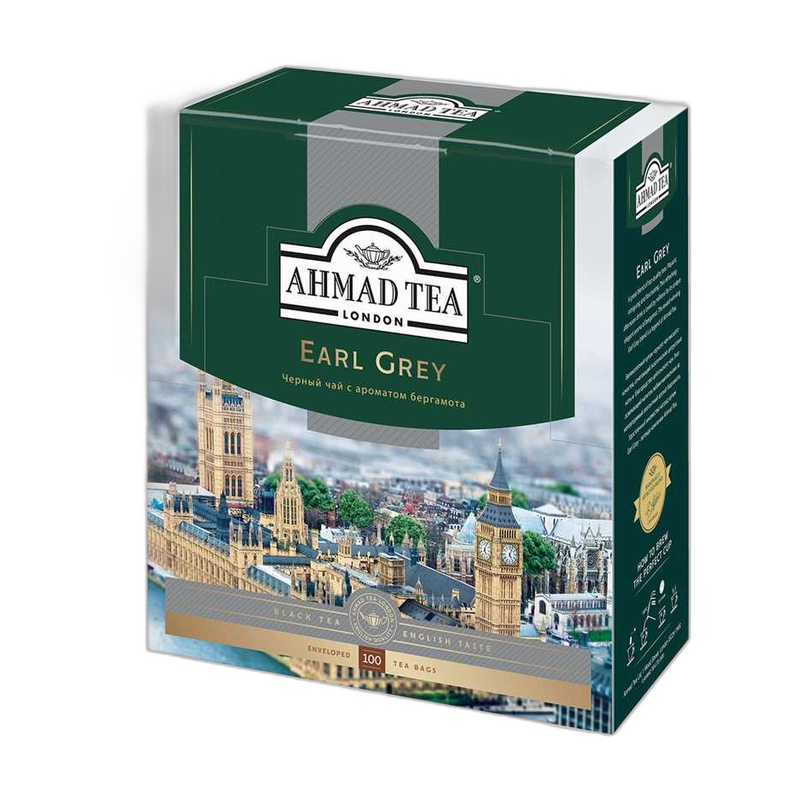 ЧАЙ ЧЕРНЫЙ AHMAD TEA EARL GREY С БЕРГАМОТОМ 100 ПАКЕТИКОВ