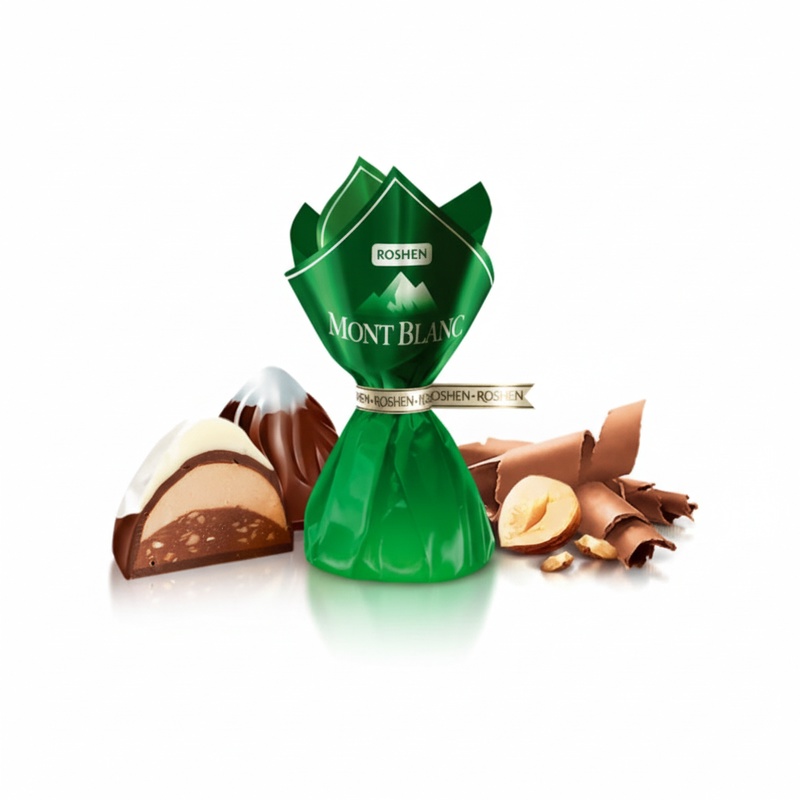 КОНФЕТЫ ROSHEN МОНБЛАН КРЕМ-ПРАЛИНЕ ДРОБЛЕНЫЙ ОРЕХ ВЕС