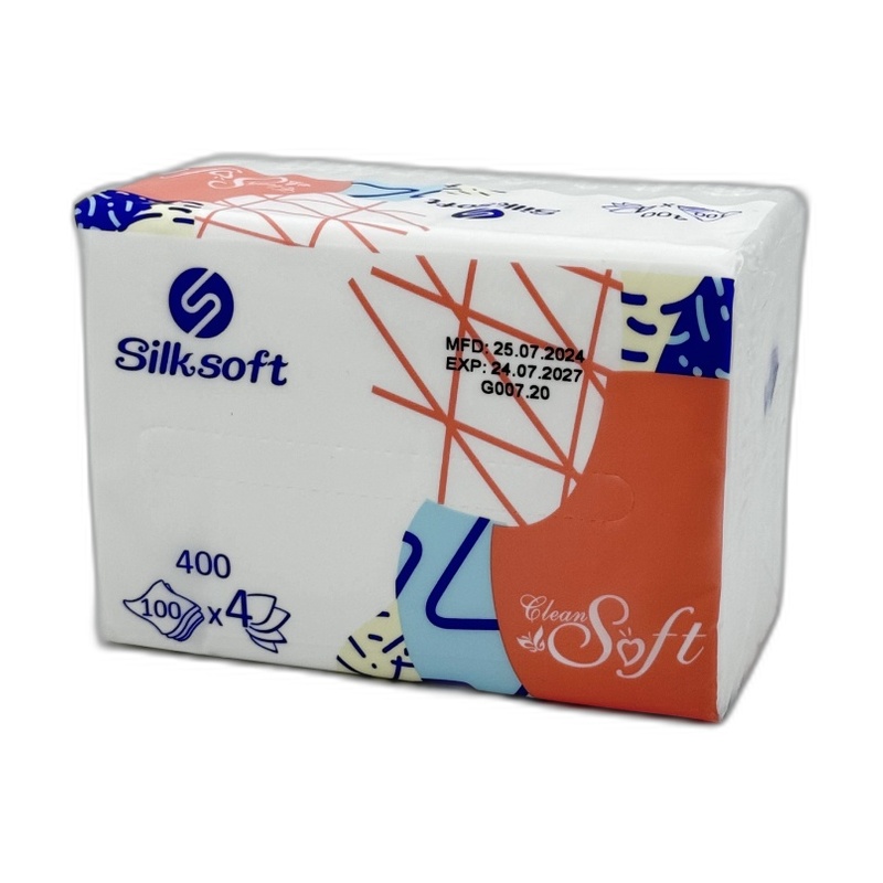 САЛФЕТКИ SILKY-SOFT CLOSE SKIN 4-СЛОЙНЫЕ 100ШТ ZT-0707