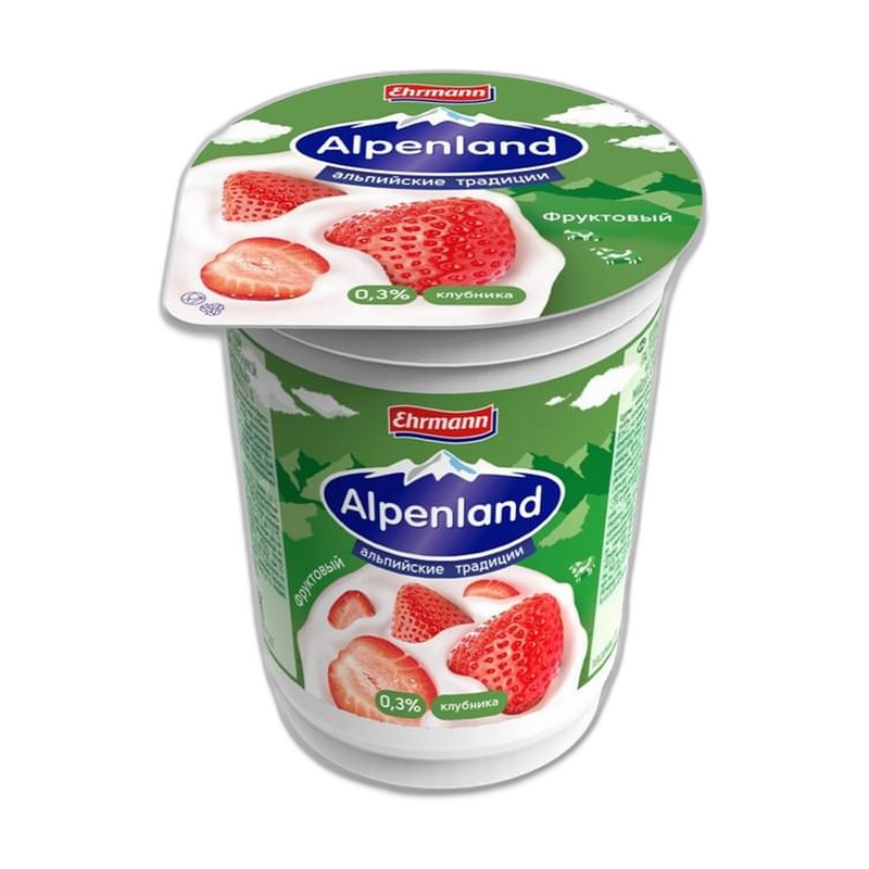 ЙОГУРТ ALPENLAND КЛУБНИКА 0,3% 320Г