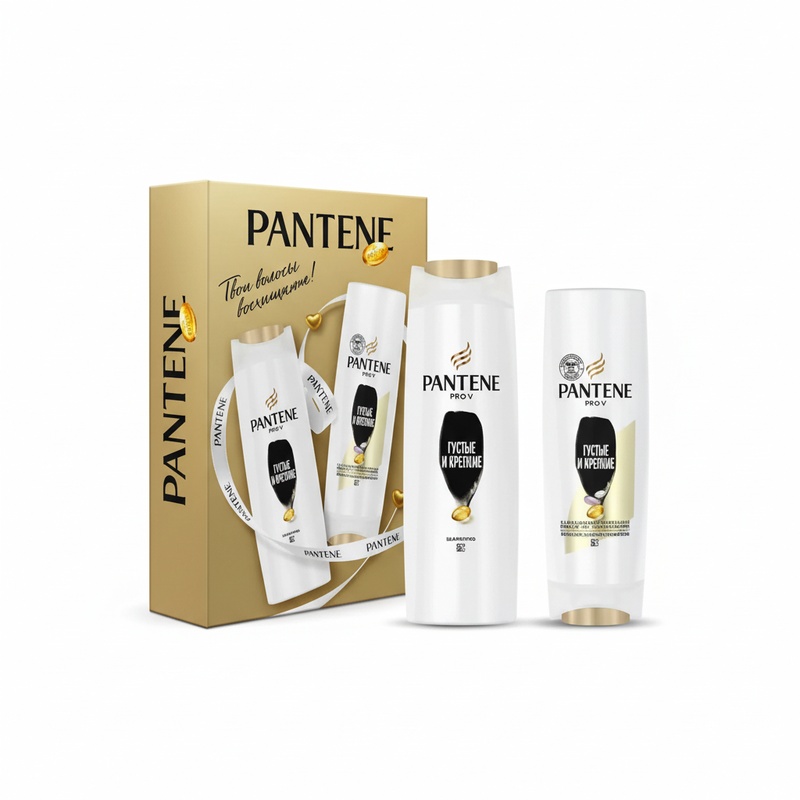 НАБОР PANTENE ШАМПУНЬ 250МЛ + БАЛЬЗАМ-ОПОЛАСКИВАТЕЛЬ ГУСТЫЕ И КРЕПКИЕ 200/180МЛ