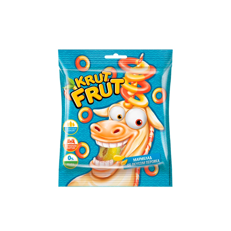 МАРМЕЛАД ЖЕВАТЕЛЬНЫЙ KRUT FRUT КОЛЕЧКИ ПЕРСИК 70Г