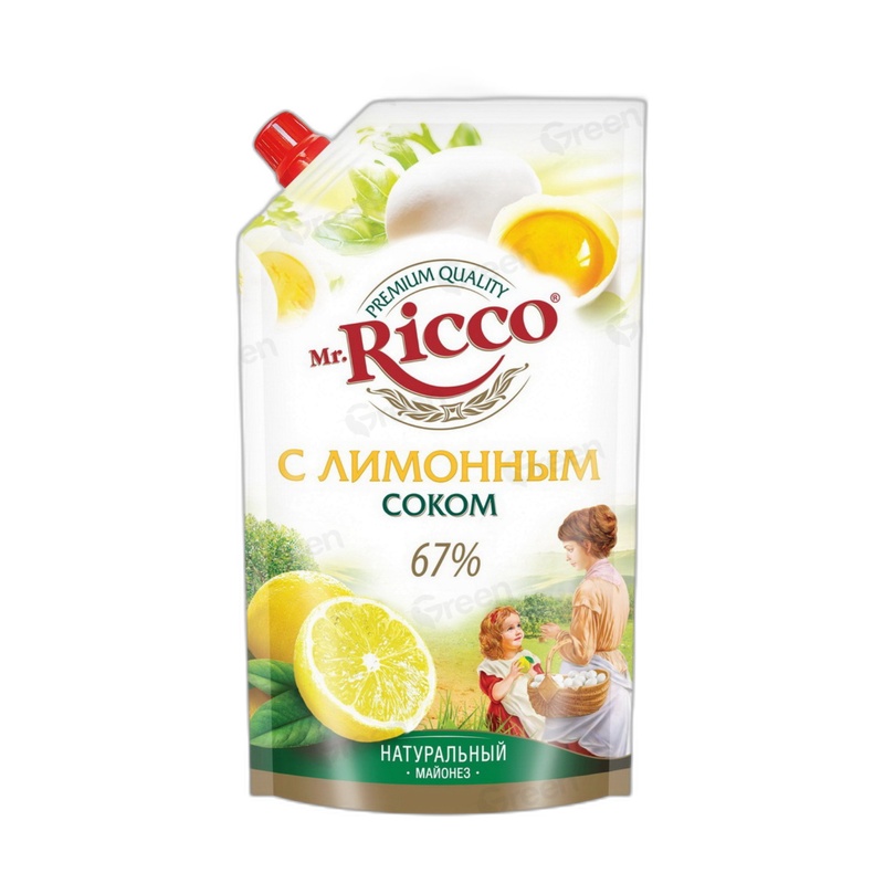 МАЙОНЕЗ MR.RICCO С ЛИМОННЫМ СОКОМ 67% 400МЛ Д/П