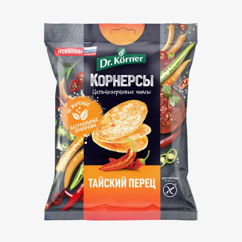 КОРНЕРСЫ КУКУРУЗНО-РИСОВЫЕ DR.KORNER ТАЙСКИЙ ПЕРЕЦ 50Г