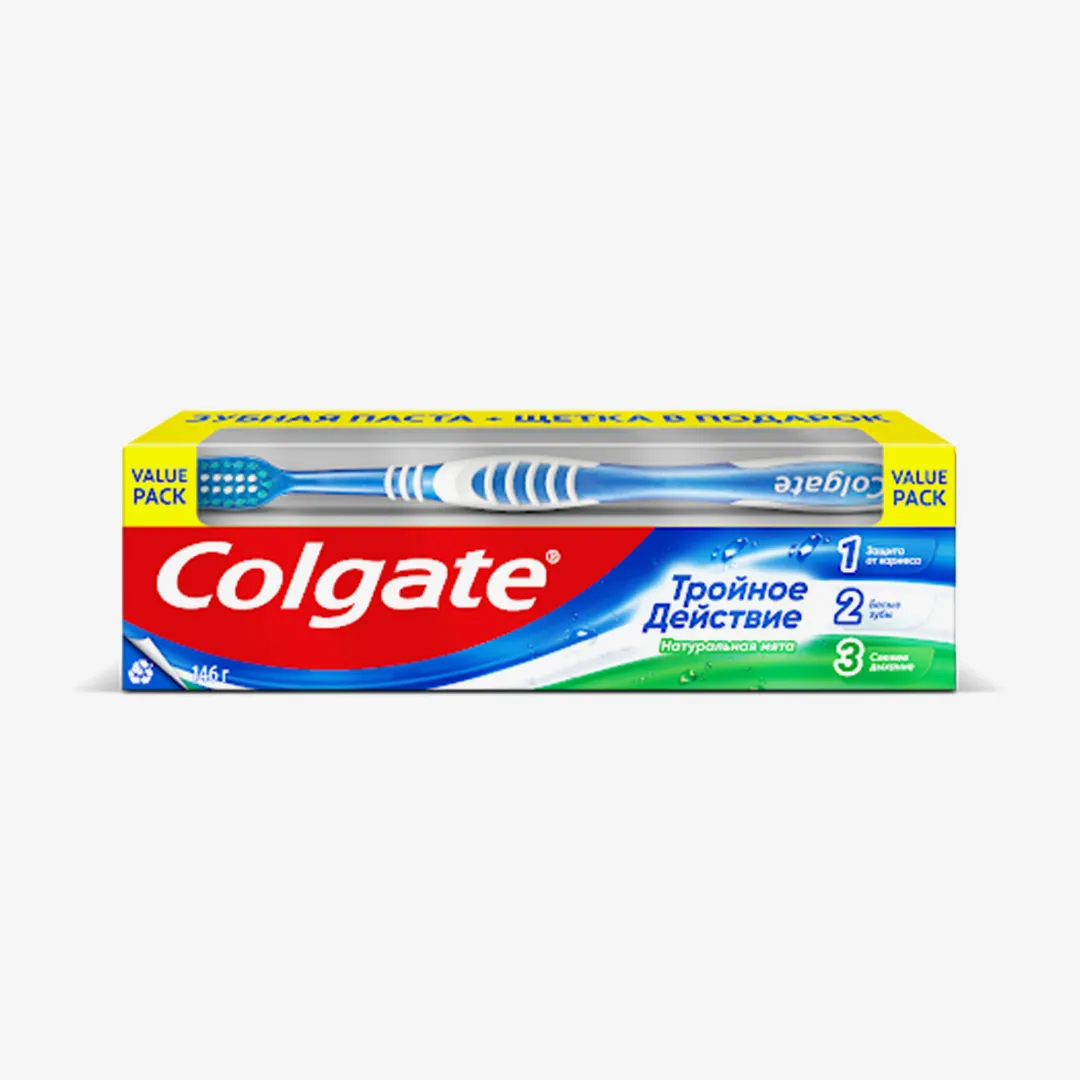 ПАСТА ЗУБНАЯ COLGATE МАКС.ЗАЩИТА+ЗУБНАЯ ЩЕТКА COLGATE В ПОДАРОК