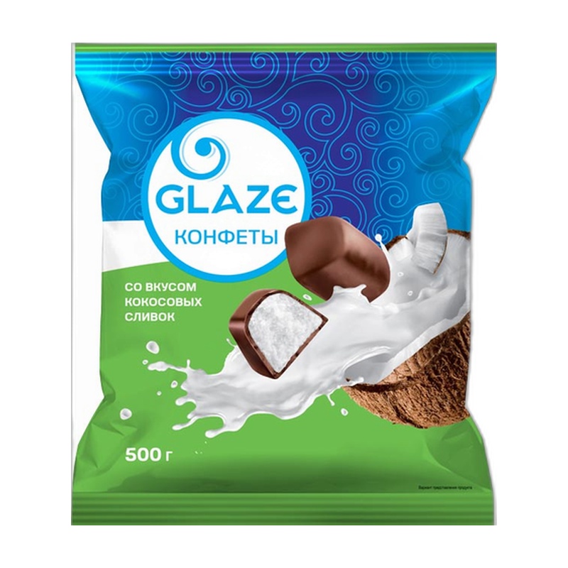 КОНФЕТЫ ЯШКИНО GLAZE КОКОС 500Г