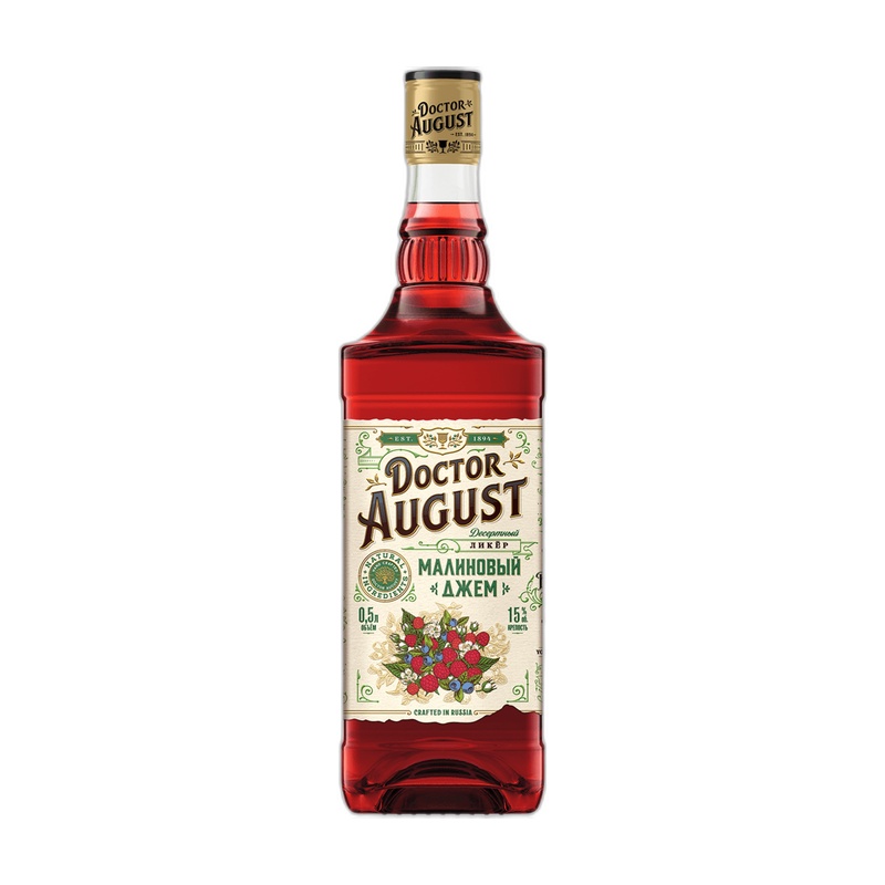 ЛИКЕР DOCTOR AUGUST МАЛИНОВЫЙ ДЖЕМ 15% 0,5Л