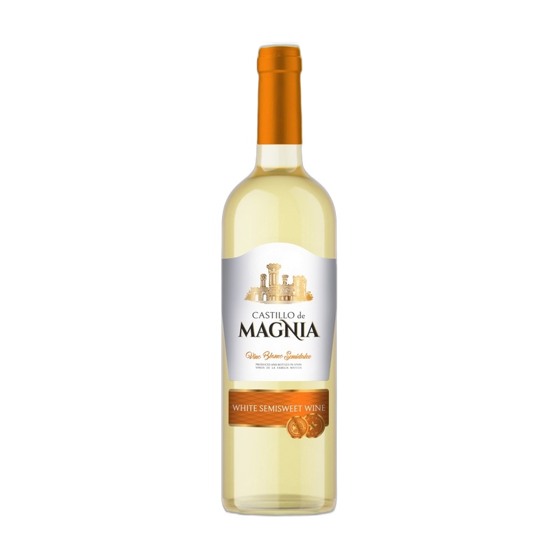 ВИНО CASTILLO DE MAGNIA БЕЛОЕ ПОЛУСЛАДКОЕ 11% 0,75Л ИСПАНИЯ