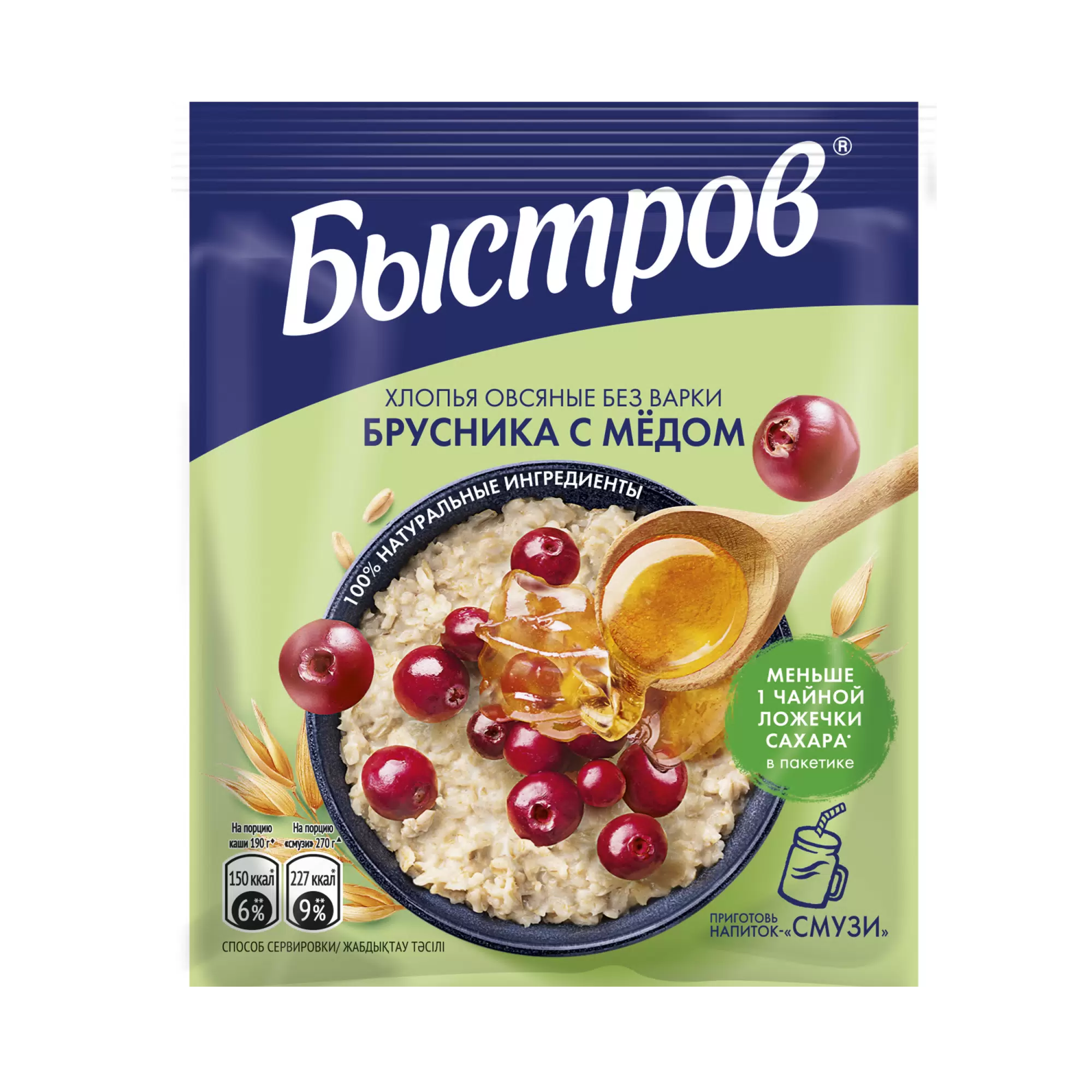 КАША БЫСТРОВ БРУСНИКА МЕД 40Г