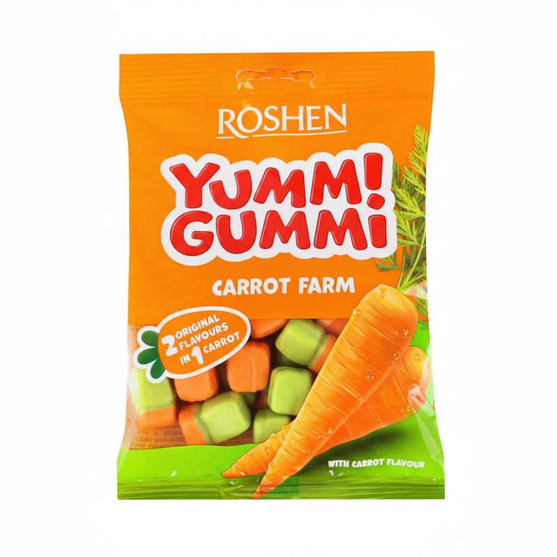 КОНФЕТЫ ROSHEN ЖЕЛЕЙНЫЕ YUMMI GUMMI CARROT FARM 70Г ПАК