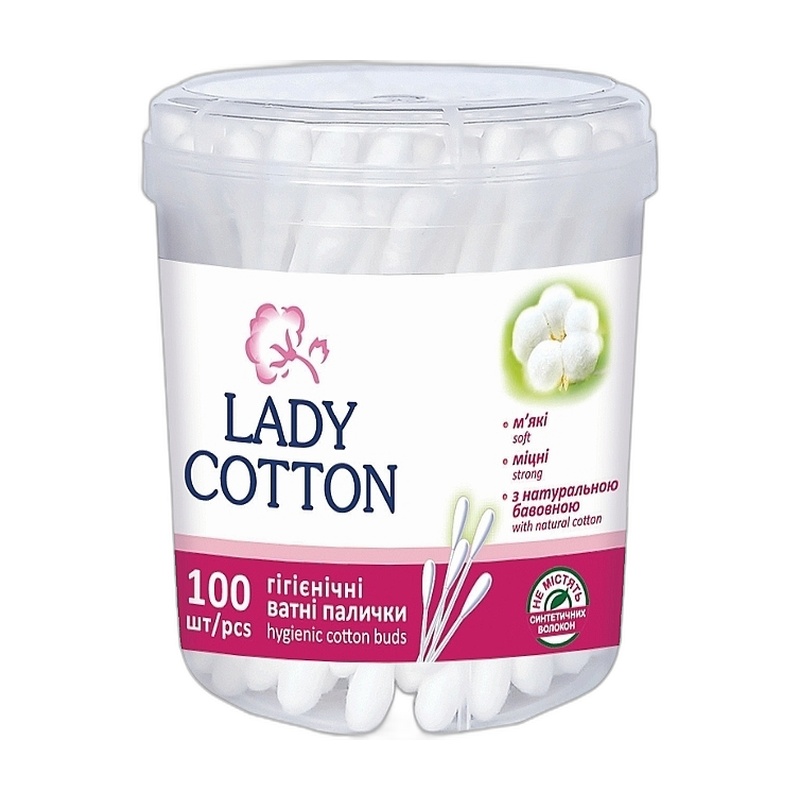 ПАЛОЧКИ ВАТНЫЕ LADY COTTON 100ШТ ПЭТ