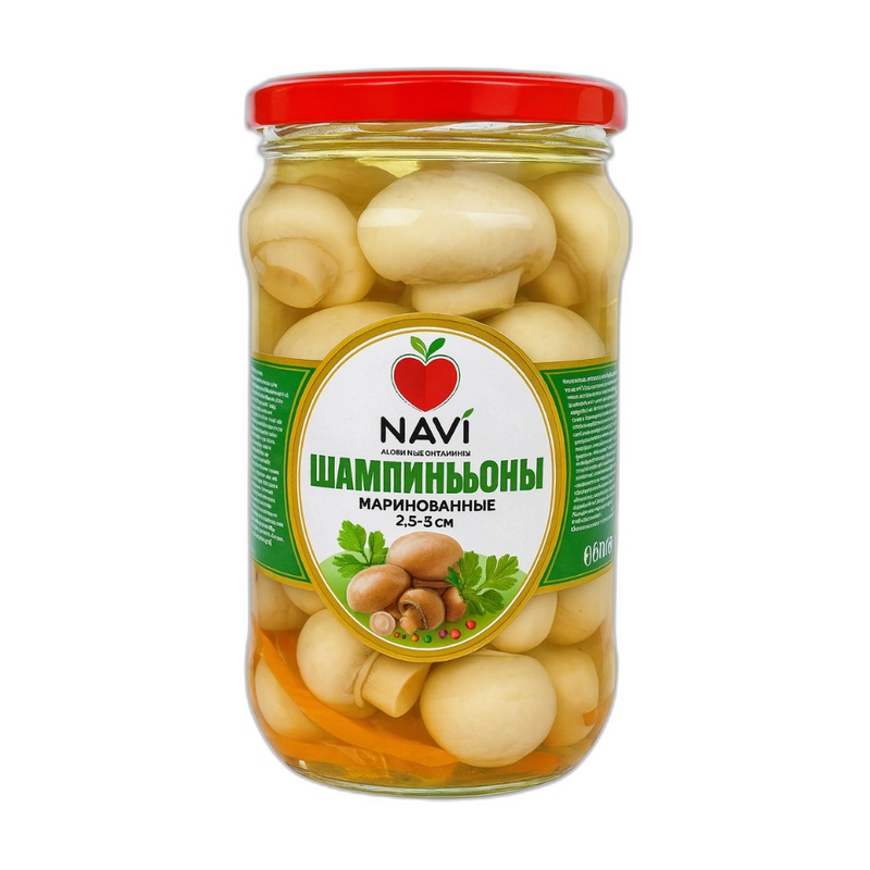 ГРИБЫ NAVI ШАМПИНЬОНЫ ЦЕЛЫЕ 475МЛ
