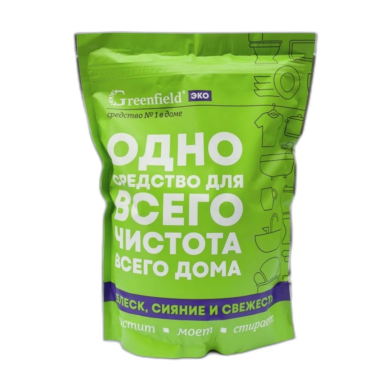 ОЧИСТИТЕЛЬ УНИВЕРСАЛЬНЫЙ GREENFIELD ЭКО ОДНО СРЕДСТВО ДЛЯ ВСЕГО 1КГ Д/П