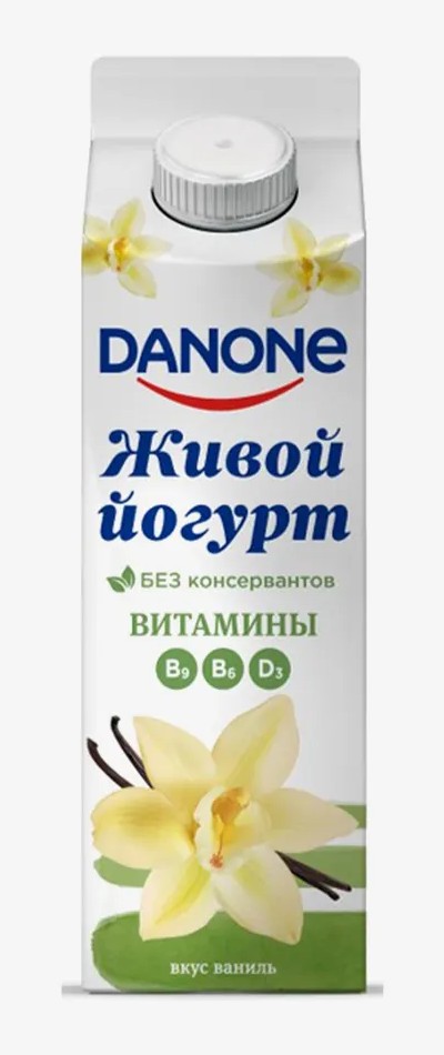 ЙОГУРТ ПИТЬЕВОЙ DANONE ВАНИЛЬ 850МЛ Т/П