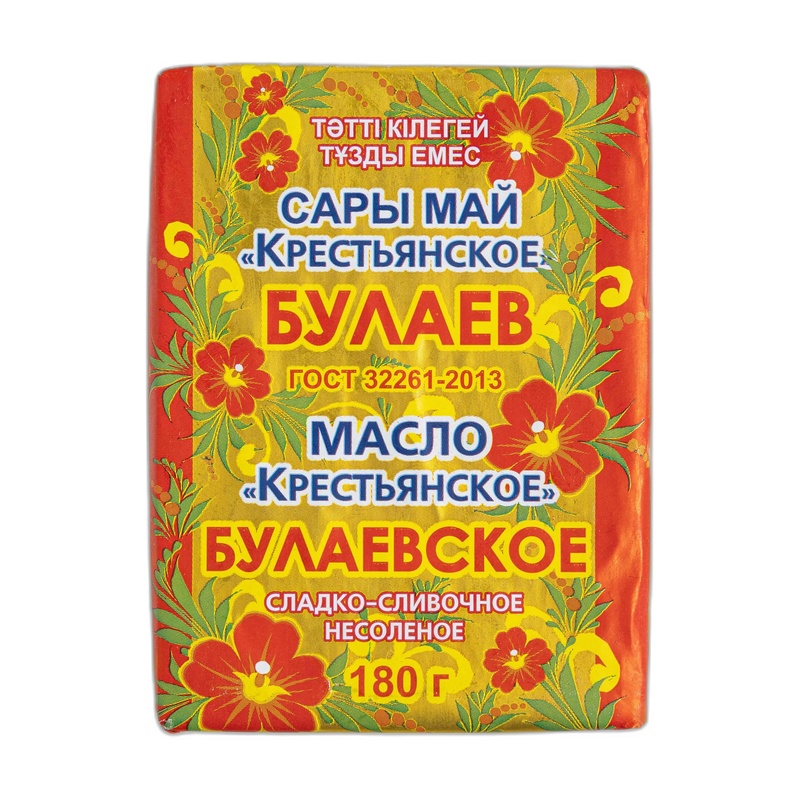 МАСЛО БУЛАЕВО СЛИВОЧНОЕ КРЕСТЬЯНСКОЕ 72,5% 180Г