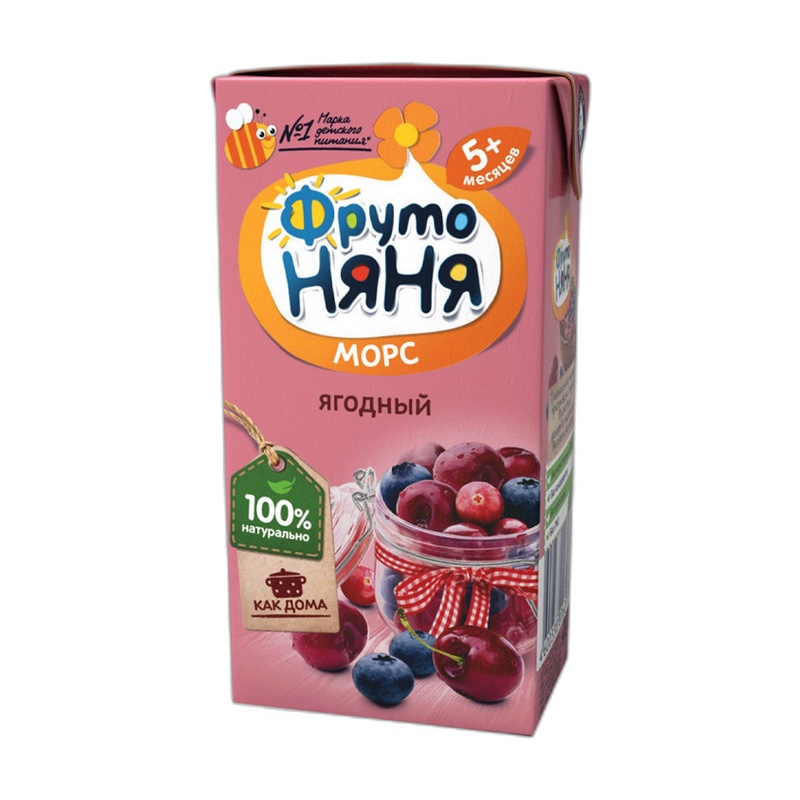 МОРС ФРУТО НЯНЯ КЛЮКВА ЧЕРНИКА ВИШНЯ 200МЛ Т/П