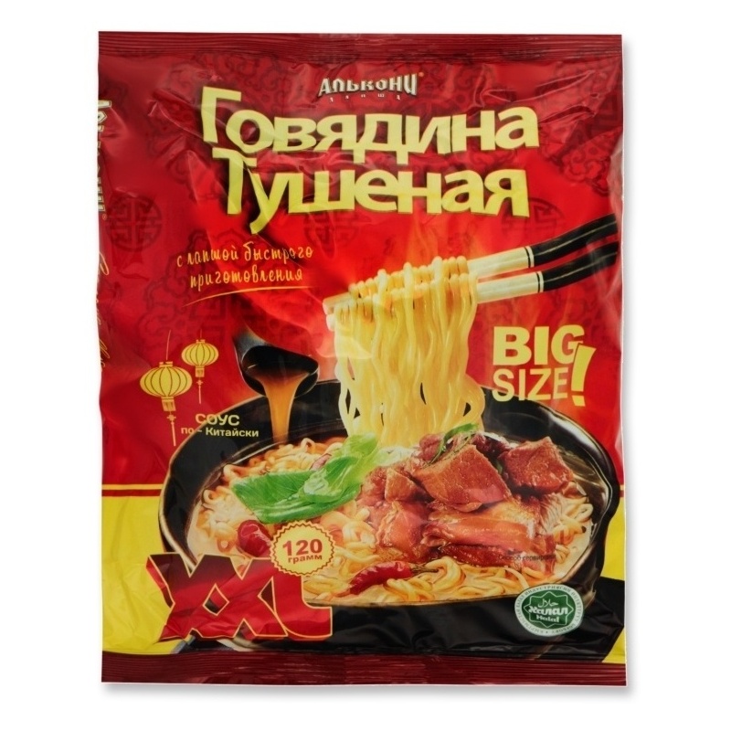 ЛАПША АЛЬКОНИ ГОВЯДИНА ТУШЕНАЯ 120Г ПАК