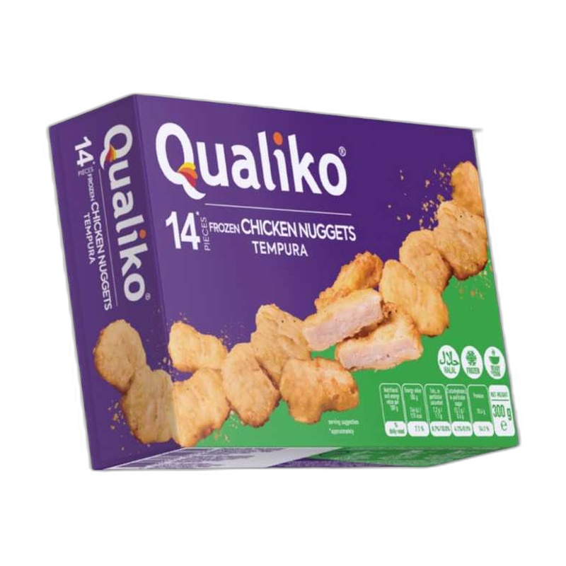 НАГГЕТСЫ QUALIKO КУРИНЫЕ ЗАМОРОЖЕННЫЕ 300Г В/У