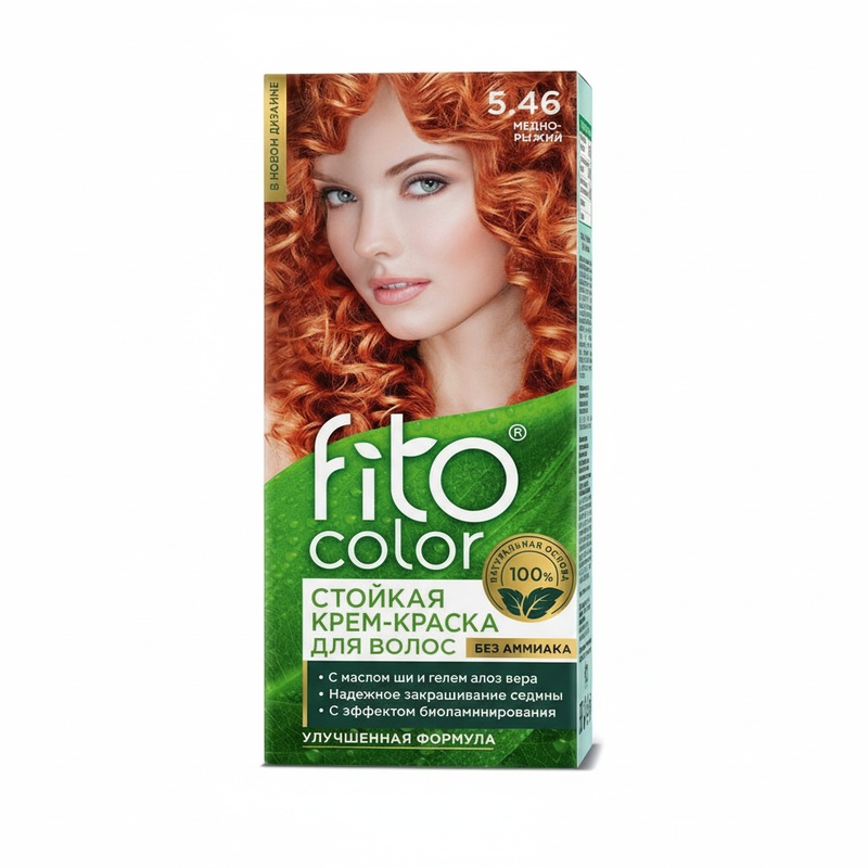 КРЕМ-КРАСКА ДЛЯ ВОЛОС FITOCOLOR СТОЙКАЯ 5.46 ТОН МЕДНО-РЫЖИЙ 115МЛ