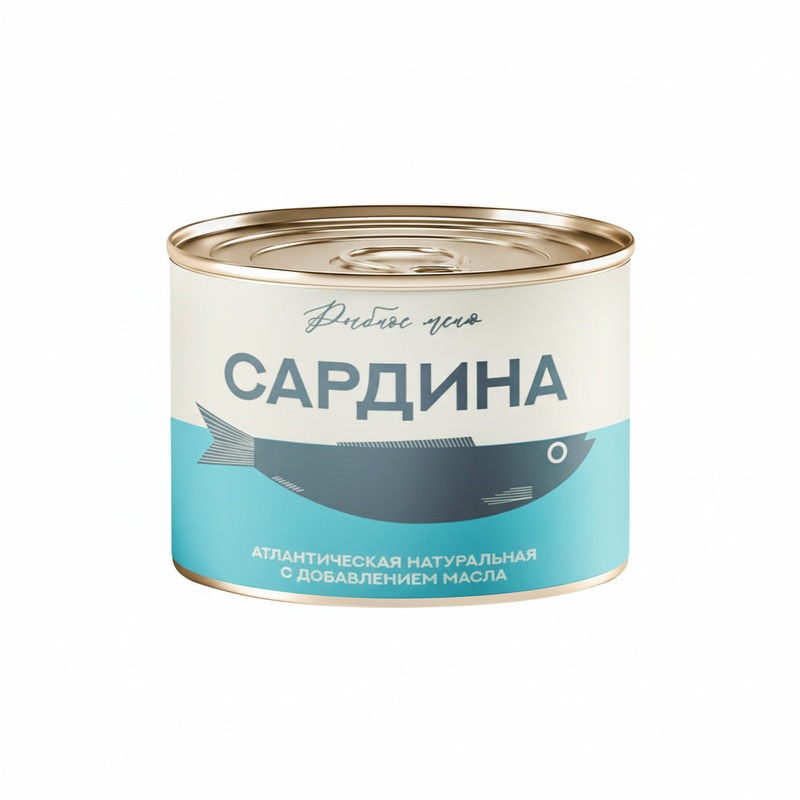САРДИНА РЫБНОЕ МЕНЮ АТЛАНТИЧЕСКАЯ С МАСЛОМ 250Г