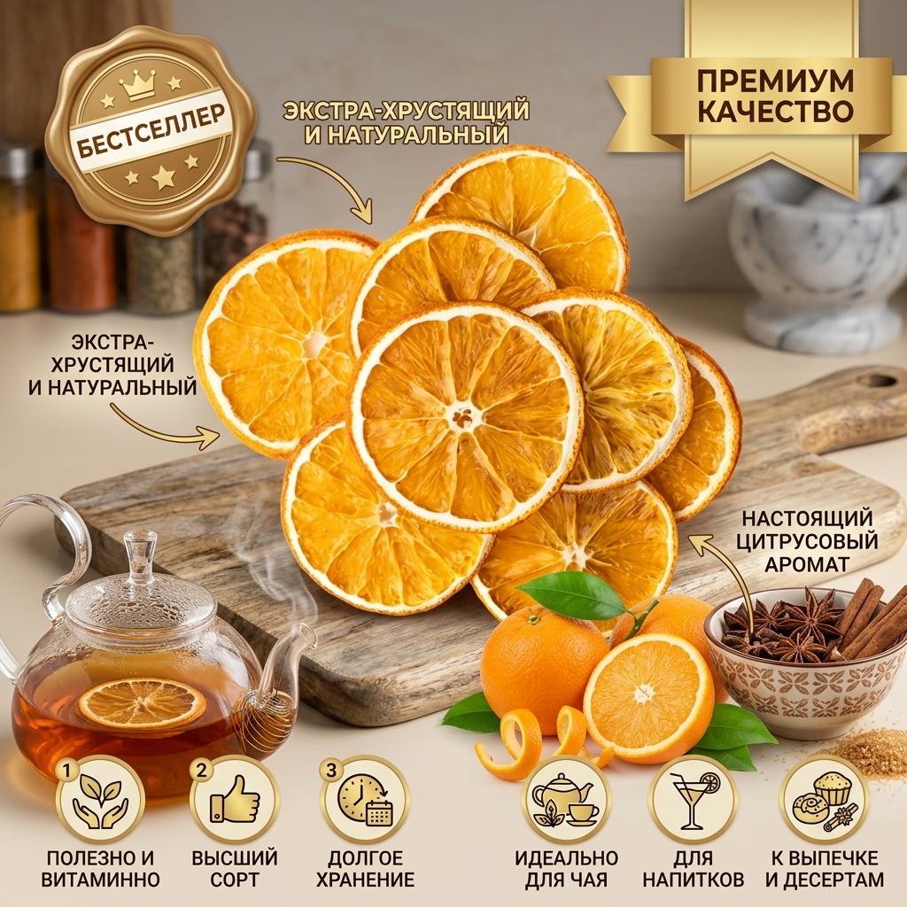АПЕЛЬСИН СУШЕНЫЙ ВЕСОВОЙ 1КГ АРТ.68