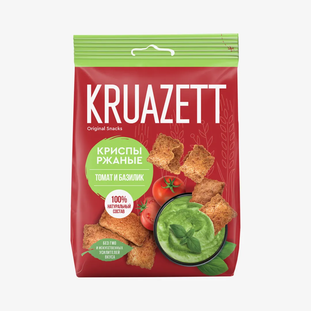 КРИСПЫ РЖАНЫЕ KRUAZETT ТОМАТ БАЗИЛИК 70Г