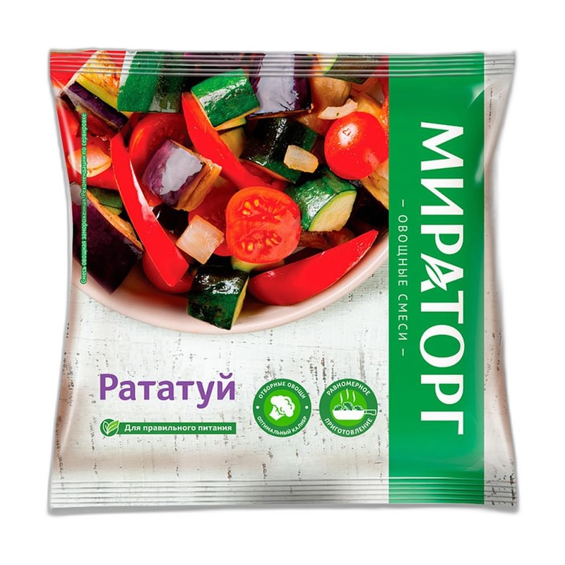 СМЕСЬ ОВОЩНАЯ ЗАМОРОЖЕННАЯ МИРАТОРГ РАТАТУЙ 400Г