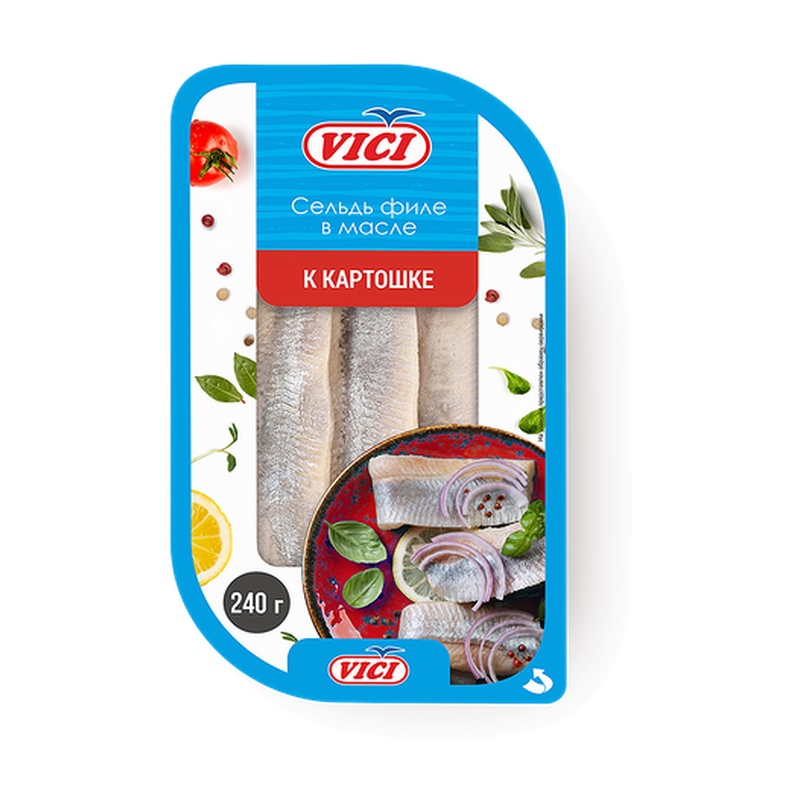 СЕЛЬДЬ VICI ФИЛЕ В МАСЛЕ К КАРТОШКЕ 240Г