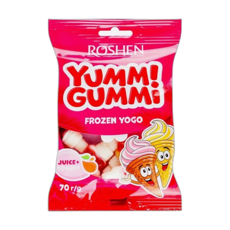 КОНФЕТЫ ЖЕЛЕЙНЫЕ ROSHEN YUMMI GUMMI FROZEN YOGO 70Г ФЛ П