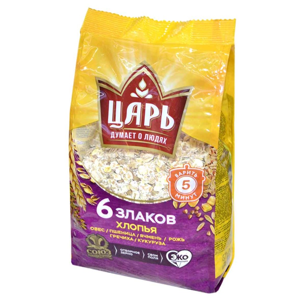 ХЛОПЬЯ ЦАРЬ 6 ЗЛАКОВ 400Г М/У