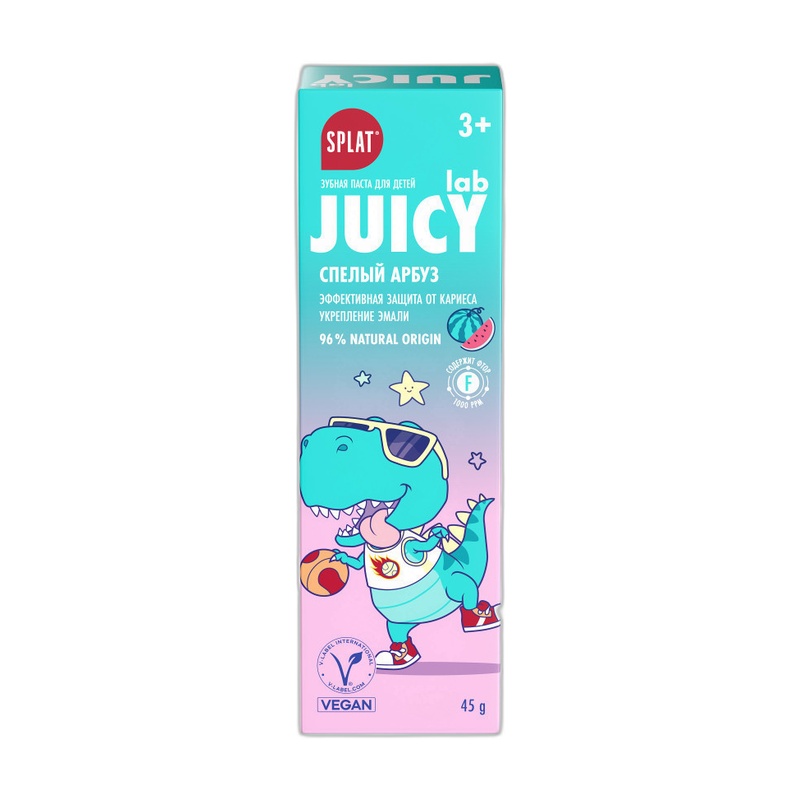 ПАСТА ЗУБНАЯ ДЛЯ ДЕТЕЙ SPLAT JUICY LAB СО ФТОРОМ АРБУЗ 45Г