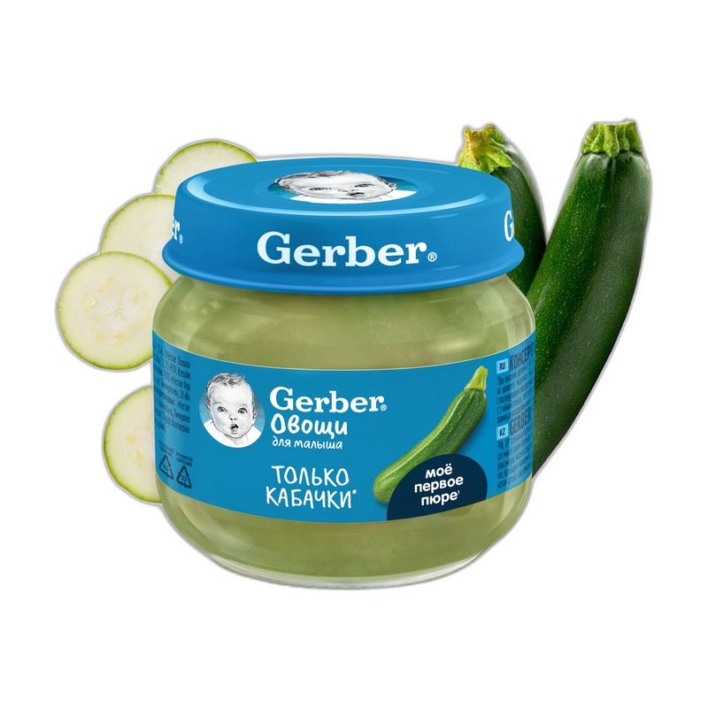 ПЮРЕ GERBER КАБАЧОК 80Г СТ/Б
