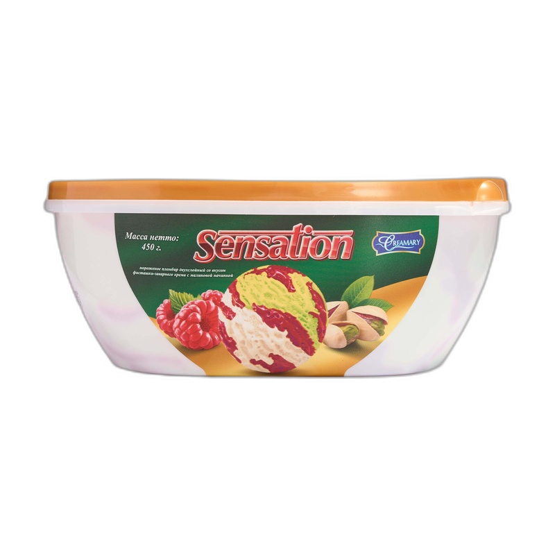 МОРОЖЕНОЕ ПЛОМБИР SENSATION МАЛИНА 450Г