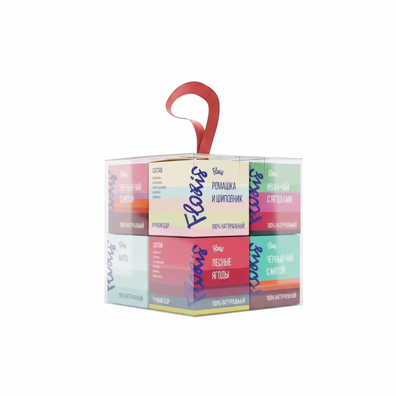 ЧАЙНЫЙ НАБОР FLORIS 8 ВКУСОВ 80Г КУБ
