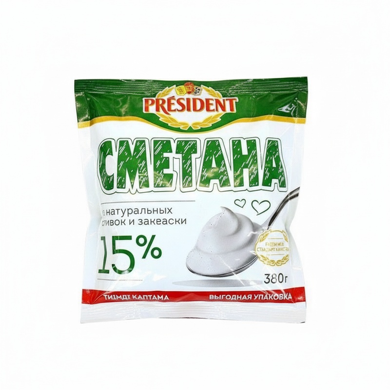 СМЕТАНА PRESIDENT 15% 380Г Ф/П