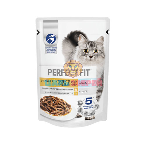 КОРМ ДЛЯ КОШЕК PERFECT FIT ЛОСОСЬ В СОУСЕ 75Г