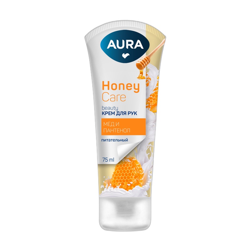 КРЕМ ДЛЯ РУК AURA BEAUTY D-ПАНТЕНОЛ И ЭКСТРАКТ МЕДА 75МЛ