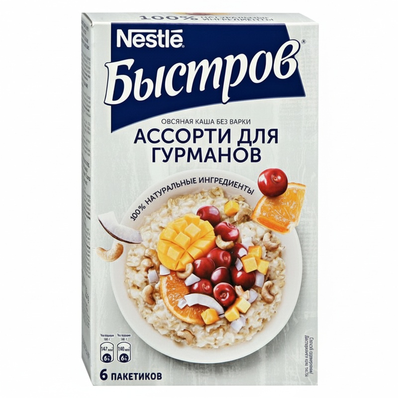 КАША БЫСТРОВ АССОРТИ ДЛЯ ГУРМАНОВ ВИШНЯ МАНГО 228Г