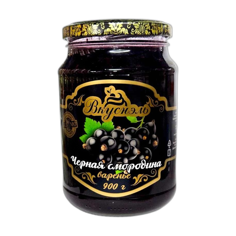 ВАРЕНЬЕ ВКУСНЭЛЬ СМОРОДИНА 900Г СТ/Б