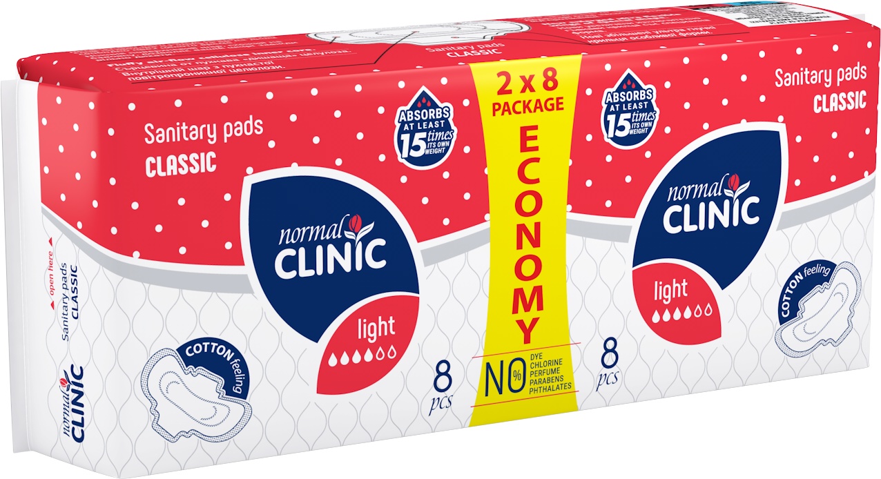 ПРОКЛАДКИ NORMAL CLINIC CLASSIC COTTON FEELING '4 16ШТ