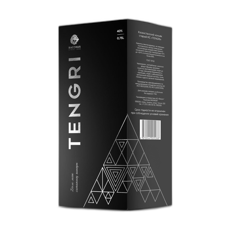 КОНЬЯК БАХУС TENGRI 40% 0,75Л BOX