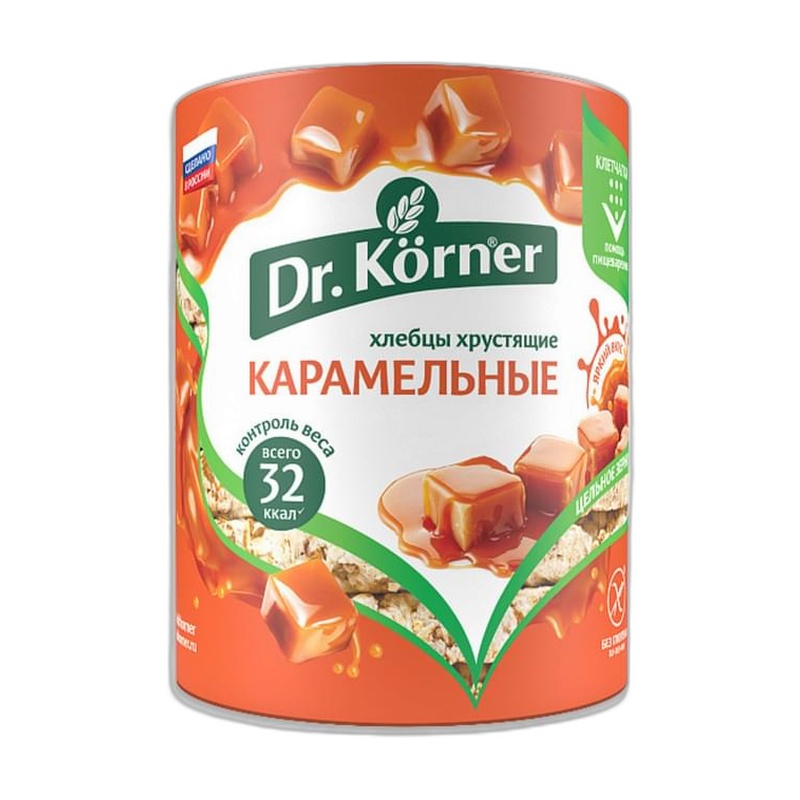 ХЛЕБЦЫ КУКУРУЗНО-РИСОВЫЕ DR.KORNER КАРАМЕЛЬ 90Г