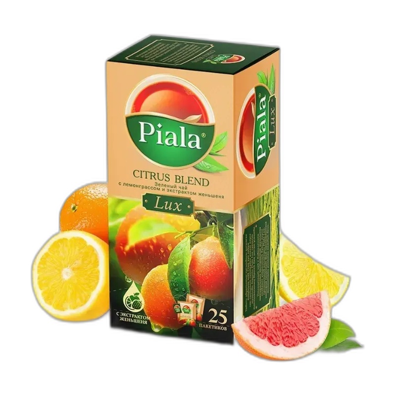 ЧАЙ ЗЕЛЕНЫЙ PIALA LUX CITRUS BLEND 25 ПАКЕТИКОВ
