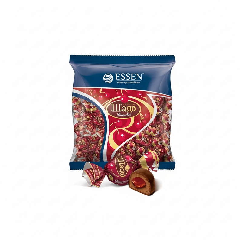 КОНФЕТЫ ESSEN ШАДО ВИШНЕВОЕ С ЖЕЛЕЙНОЙ НАЧИНКОЙ 500Г
