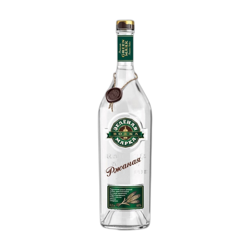 ВОДКА ЗЕЛЕНАЯ МАРКА РЖАНАЯ 40% 0,5Л