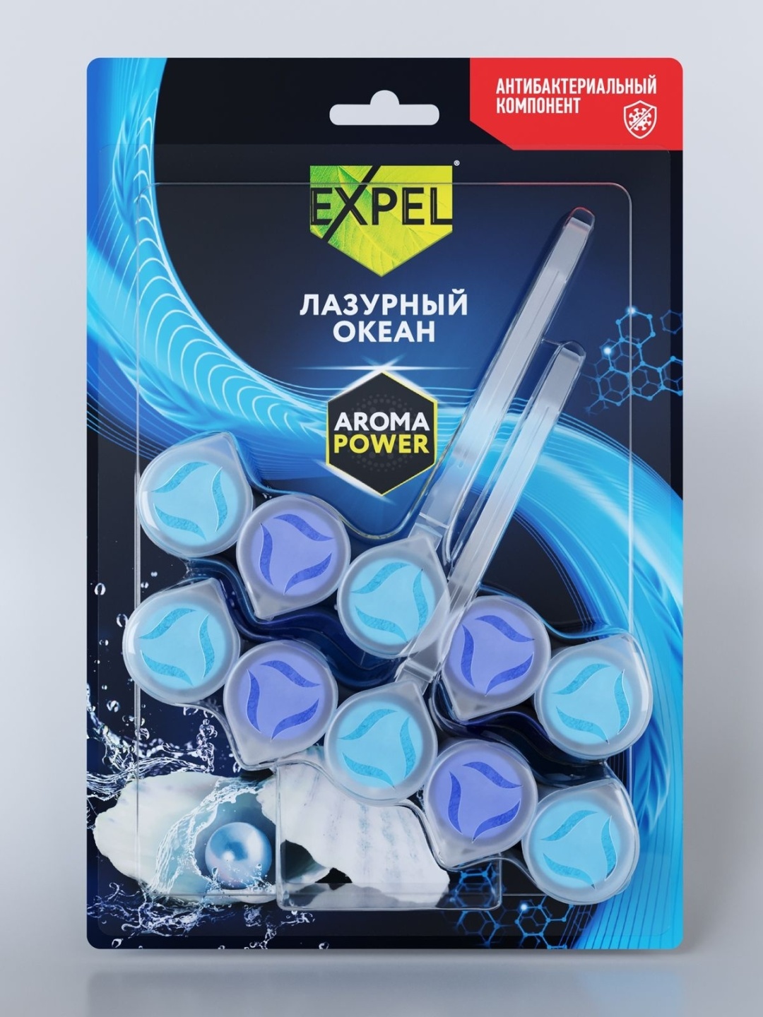 БЛОК ДЛЯ УНИТАЗА EXPEL AROMA POWER ЛАЗУРНЫЙ ОКЕАН 54Г